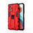 Coque Contour Silicone et Plastique Housse Etui Mat avec Aimant Magnetique Support KC1 pour Xiaomi Poco X3 GT 5G Rouge