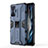 Coque Contour Silicone et Plastique Housse Etui Mat avec Aimant Magnetique Support KC1 pour Xiaomi Redmi K50 Gaming 5G Bleu