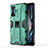 Coque Contour Silicone et Plastique Housse Etui Mat avec Aimant Magnetique Support KC1 pour Xiaomi Redmi K50 Gaming 5G Vert