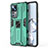 Coque Contour Silicone et Plastique Housse Etui Mat avec Aimant Magnetique Support KC1 pour Xiaomi Redmi K50 Ultra 5G Vert