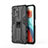 Coque Contour Silicone et Plastique Housse Etui Mat avec Aimant Magnetique Support KC1 pour Xiaomi Redmi Note 10 Pro 5G Noir