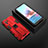 Coque Contour Silicone et Plastique Housse Etui Mat avec Aimant Magnetique Support KC1 pour Xiaomi Redmi Note 10S 4G Rouge