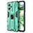 Coque Contour Silicone et Plastique Housse Etui Mat avec Aimant Magnetique Support KC1 pour Xiaomi Redmi Note 12 5G Vert