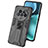 Coque Contour Silicone et Plastique Housse Etui Mat avec Aimant Magnetique Support KC2 pour Huawei Honor Magic4 5G Petit