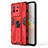 Coque Contour Silicone et Plastique Housse Etui Mat avec Aimant Magnetique Support KC2 pour Vivo iQOO Neo6 SE 5G Rouge