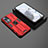 Coque Contour Silicone et Plastique Housse Etui Mat avec Aimant Magnetique Support KC2 pour Xiaomi Mi 12T 5G Rouge