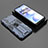 Coque Contour Silicone et Plastique Housse Etui Mat avec Aimant Magnetique Support KC2 pour Xiaomi Poco M4 5G Bleu