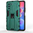 Coque Contour Silicone et Plastique Housse Etui Mat avec Aimant Magnetique Support KC2 pour Xiaomi Redmi K40 Pro 5G Vert