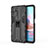 Coque Contour Silicone et Plastique Housse Etui Mat avec Aimant Magnetique Support KC2 pour Xiaomi Redmi Note 10S 4G Noir