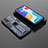Coque Contour Silicone et Plastique Housse Etui Mat avec Aimant Magnetique Support KC2 pour Xiaomi Redmi Note 11 4G (2022) Bleu