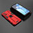 Coque Contour Silicone et Plastique Housse Etui Mat avec Aimant Magnetique Support KC3 pour OnePlus 9R 5G Rouge