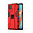 Coque Contour Silicone et Plastique Housse Etui Mat avec Aimant Magnetique Support KC3 pour Realme 8 5G Rouge