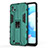 Coque Contour Silicone et Plastique Housse Etui Mat avec Aimant Magnetique Support KC3 pour Realme C20 Vert