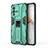 Coque Contour Silicone et Plastique Housse Etui Mat avec Aimant Magnetique Support KC3 pour Vivo V23 Pro 5G Vert