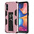 Coque Contour Silicone et Plastique Housse Etui Mat avec Aimant Magnetique Support MQ1 pour Samsung Galaxy A10e Or Rose