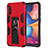 Coque Contour Silicone et Plastique Housse Etui Mat avec Aimant Magnetique Support MQ1 pour Samsung Galaxy A10e Rouge