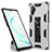 Coque Contour Silicone et Plastique Housse Etui Mat avec Aimant Magnetique Support MQ1 pour Samsung Galaxy Note 10 Plus 5G Argent