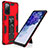 Coque Contour Silicone et Plastique Housse Etui Mat avec Aimant Magnetique Support MQ1 pour Samsung Galaxy S20 FE 4G Rouge