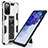 Coque Contour Silicone et Plastique Housse Etui Mat avec Aimant Magnetique Support MQ1 pour Samsung Galaxy S20 FE 5G Argent