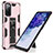 Coque Contour Silicone et Plastique Housse Etui Mat avec Aimant Magnetique Support MQ1 pour Samsung Galaxy S20 FE 5G Or Rose