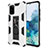 Coque Contour Silicone et Plastique Housse Etui Mat avec Aimant Magnetique Support MQ1 pour Samsung Galaxy S20 Plus 5G Blanc