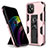 Coque Contour Silicone et Plastique Housse Etui Mat avec Aimant Magnetique Support pour Apple iPhone 12 Or Rose