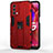Coque Contour Silicone et Plastique Housse Etui Mat avec Aimant Magnetique Support pour OnePlus Nord N200 5G Rouge