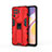 Coque Contour Silicone et Plastique Housse Etui Mat avec Aimant Magnetique Support pour Oppo A94 4G Rouge