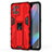 Coque Contour Silicone et Plastique Housse Etui Mat avec Aimant Magnetique Support pour Oppo Find X3 5G Rouge