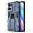 Coque Contour Silicone et Plastique Housse Etui Mat avec Aimant Magnetique Support pour Oppo Reno7 Pro 5G Bleu