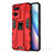 Coque Contour Silicone et Plastique Housse Etui Mat avec Aimant Magnetique Support pour Oppo Reno7 Pro 5G Rouge