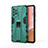 Coque Contour Silicone et Plastique Housse Etui Mat avec Aimant Magnetique Support pour Samsung Galaxy A72 5G Vert