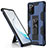 Coque Contour Silicone et Plastique Housse Etui Mat avec Aimant Magnetique Support pour Samsung Galaxy Note 20 Ultra 5G Bleu