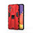 Coque Contour Silicone et Plastique Housse Etui Mat avec Aimant Magnetique Support pour Samsung Galaxy Quantum2 5G Rouge