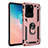 Coque Contour Silicone et Plastique Housse Etui Mat avec Aimant Magnetique Support pour Samsung Galaxy S20 Ultra 5G Or Rose