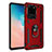 Coque Contour Silicone et Plastique Housse Etui Mat avec Aimant Magnetique Support pour Samsung Galaxy S20 Ultra 5G Rouge