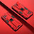 Coque Contour Silicone et Plastique Housse Etui Mat avec Aimant Magnetique Support T01 pour Oppo A94 4G Rouge