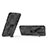 Coque Contour Silicone et Plastique Housse Etui Mat avec Aimant Magnetique Support T01 pour Samsung Galaxy A12 Nacho Noir