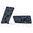 Coque Contour Silicone et Plastique Housse Etui Mat avec Aimant Magnetique Support T01 pour Samsung Galaxy A72 4G Bleu