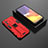 Coque Contour Silicone et Plastique Housse Etui Mat avec Aimant Magnetique Support T01 pour Samsung Galaxy F34 5G Rouge