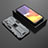 Coque Contour Silicone et Plastique Housse Etui Mat avec Aimant Magnetique Support T01 pour Samsung Galaxy S23 FE 5G Gris