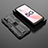 Coque Contour Silicone et Plastique Housse Etui Mat avec Aimant Magnetique Support T02 pour Oppo A93s 5G Noir