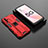 Coque Contour Silicone et Plastique Housse Etui Mat avec Aimant Magnetique Support T02 pour Oppo A93s 5G Rouge