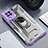 Coque Contour Silicone et Plastique Housse Etui Mat avec Magnetique Support Bague Anneau J01S pour Samsung Galaxy A22 4G Violet