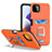 Coque Contour Silicone et Plastique Housse Etui Mat avec Magnetique Support Bague Anneau J01S pour Samsung Galaxy A22s 5G Orange