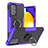 Coque Contour Silicone et Plastique Housse Etui Mat avec Magnetique Support Bague Anneau J01X pour Samsung Galaxy A52s 5G Violet