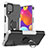 Coque Contour Silicone et Plastique Housse Etui Mat avec Magnetique Support Bague Anneau J01X pour Samsung Galaxy F62 5G Argent