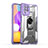 Coque Contour Silicone et Plastique Housse Etui Mat avec Magnetique Support Bague Anneau J02S pour Samsung Galaxy M22 4G Violet