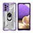 Coque Contour Silicone et Plastique Housse Etui Mat avec Magnetique Support Bague Anneau J02S pour Samsung Galaxy M32 5G Violet