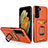 Coque Contour Silicone et Plastique Housse Etui Mat avec Magnetique Support Bague Anneau J03S pour Samsung Galaxy S23 5G Orange